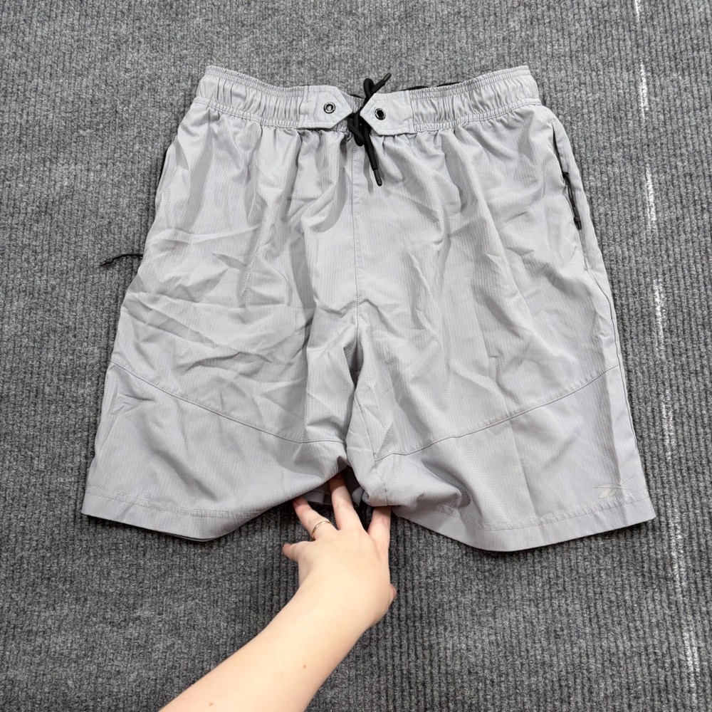Reebok Shorts Mens L Gray Ripstop Athletic Training Pocket RN117927